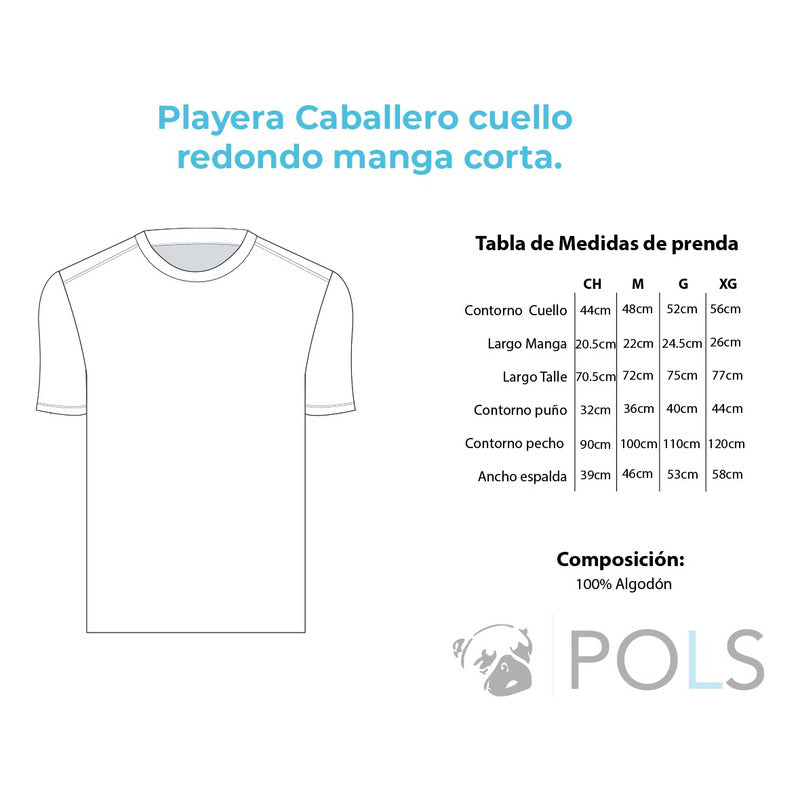 Playera Hombre Pols Polc-trmc003 Algodón