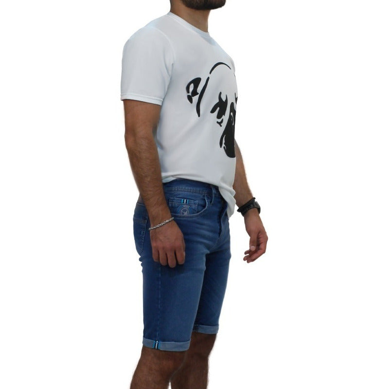 Bermudas Jeans Short Para Hombre Pols Polc-db501m