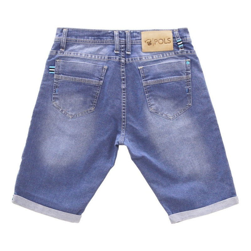 Bermudas Jeans Short Para Hombre Pols Polc-db501m