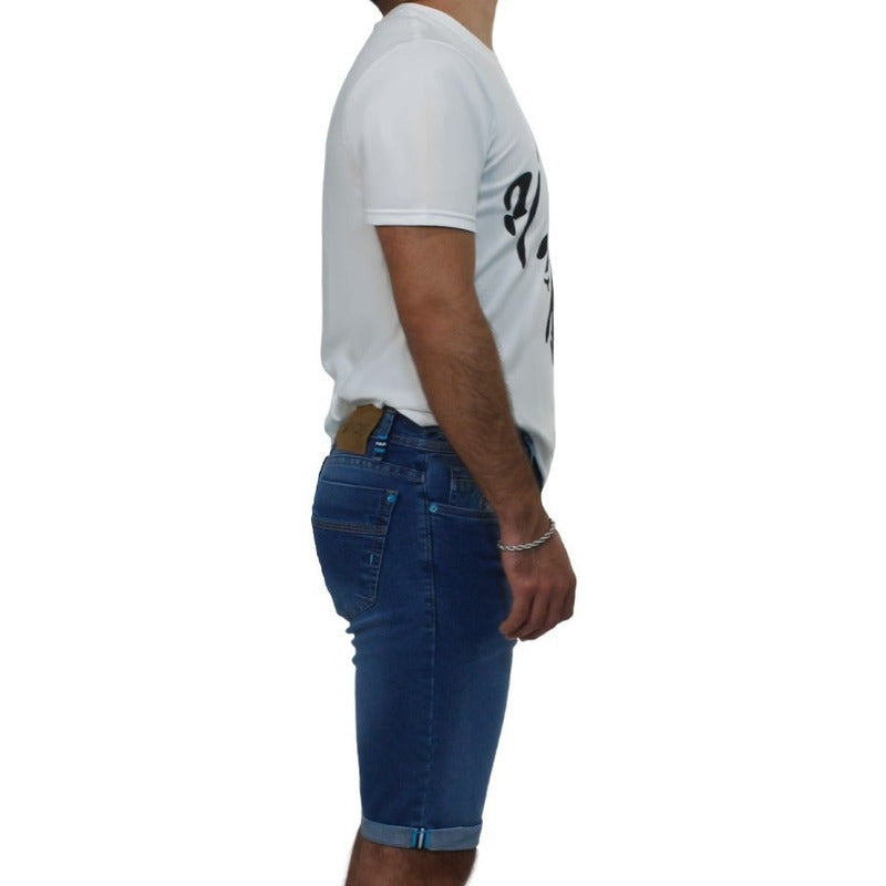 Bermudas Jeans Short Para Hombre Pols Polc-db501m