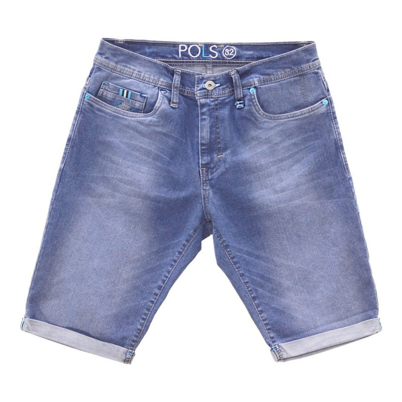 Bermudas Jeans Short Para Hombre Pols Polc-db501m